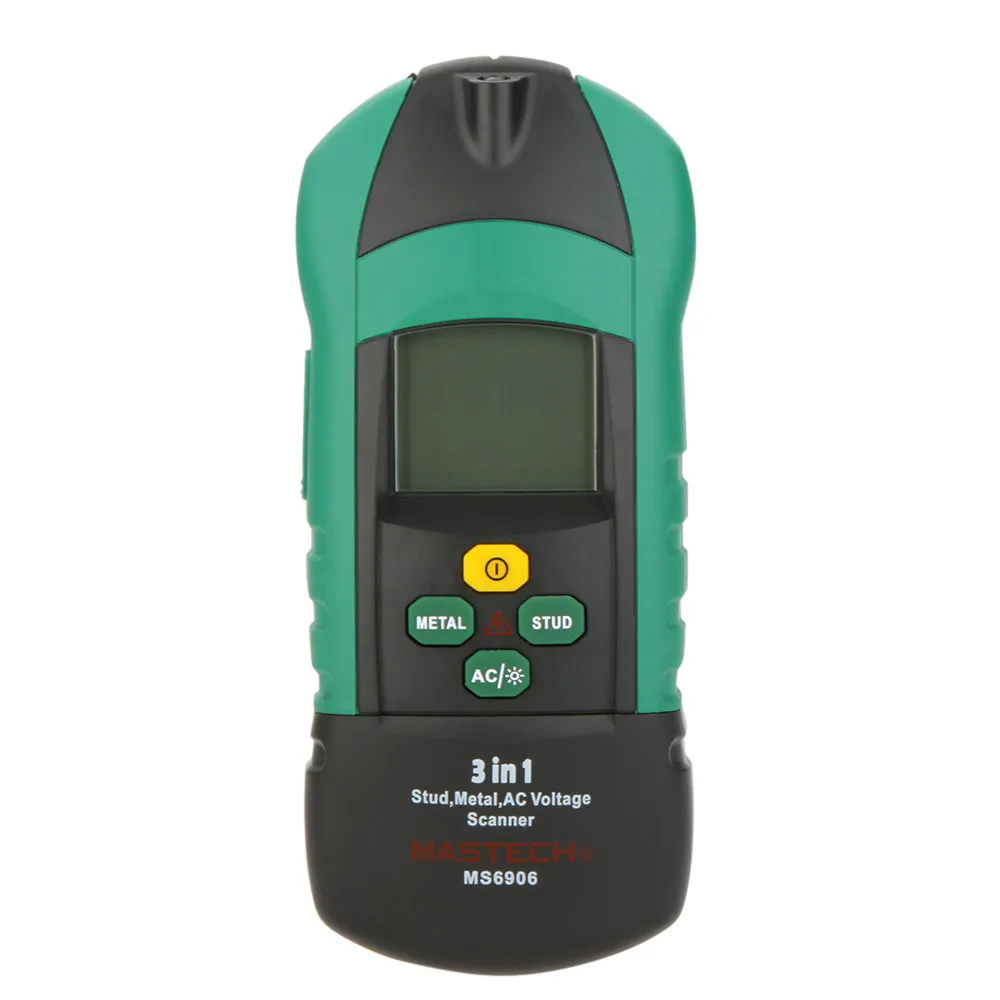 Sem contato AC Detector 50-600 V AC 50-60 HZ MS6906 3 em 1 Multi-função Stud Metal AC Tensão Scanner Detector Medidor de Espessura w / Teste NCV