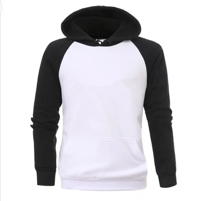 Mens New Jacket Hoodies LoSe Casual Sports Color Matching Raglan Sleeve Hooded Pullover Sweatshirt Man Stor storlek S-2XL
