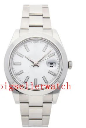 Mężczyźni Wysokiej Jakości Zegarek 41mm 116300Silver Dial Asian Ruch Sapphire Szklany Ze Stali Nierdzewnej Bransoletka Automatyczne męskie zegarki