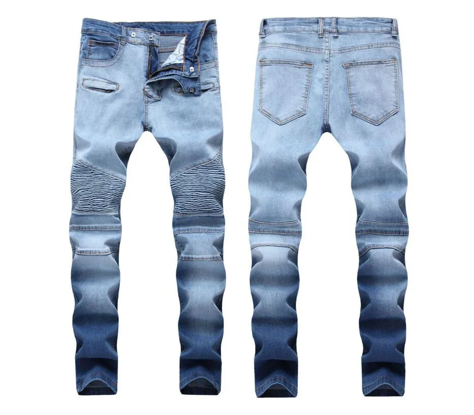 Mens Light Blue And Black Jeans For Motorcycle Riding And Casual Wear ...