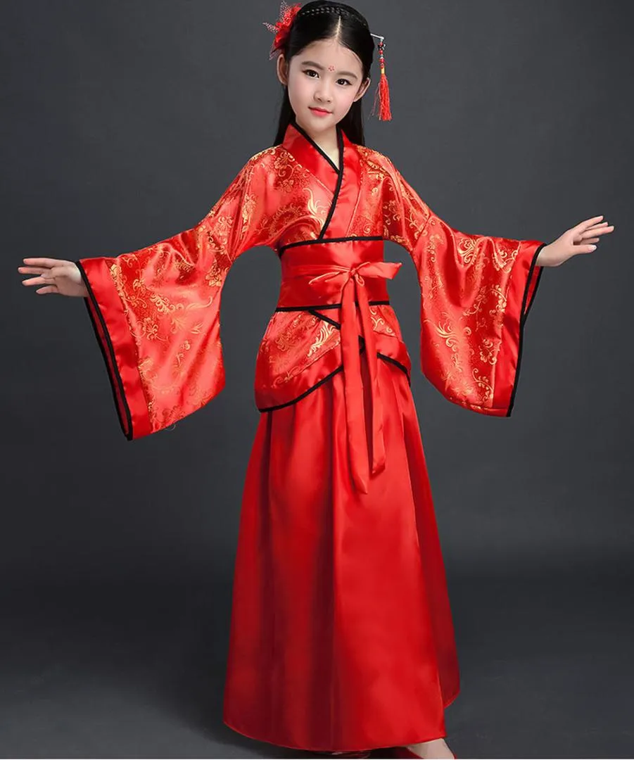 Forntida kinesiska klädflickor barn kimono traditionella etniska fanstudenter kördansdräkt japanska yukata kimono style1278p