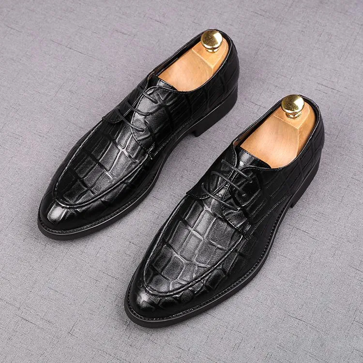 Fashion de haute qualité pour hommes pointés à lacets Alligator Robe de mariée Oxford Oxford conduisant Homecoming Business Chaussures