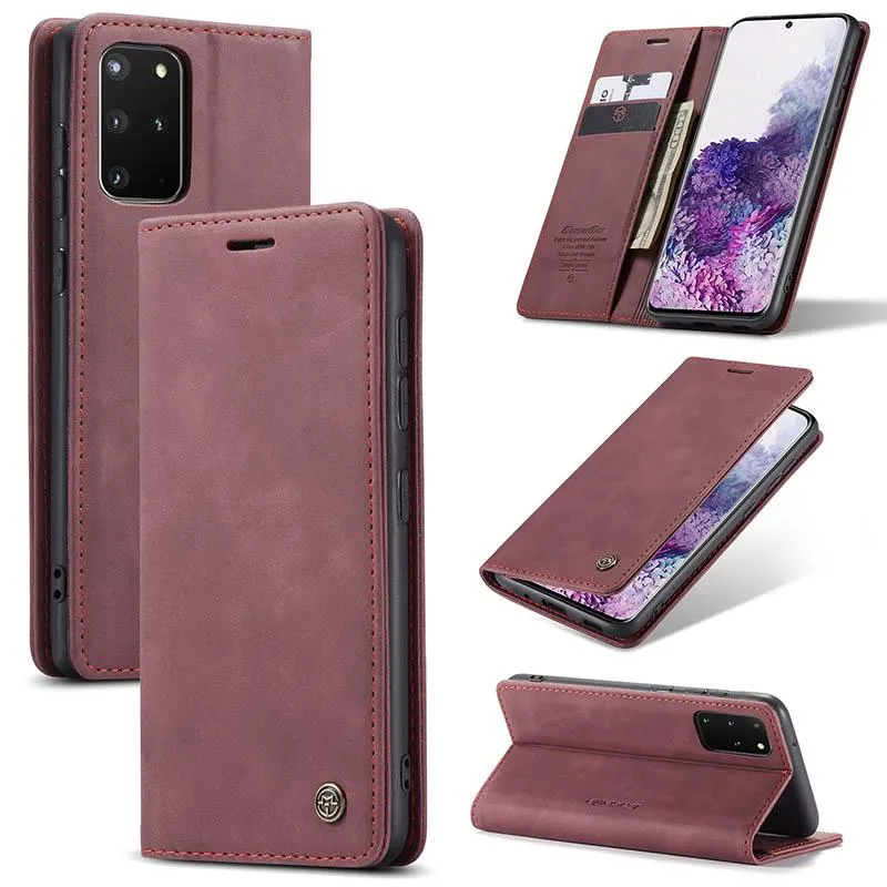 Couro Flip Phone luxo capa para Samsung Galaxy S20 Ultra S10 5G S9Plus A50S / A50 / A30S A80 / A90 com slot para cartão novo