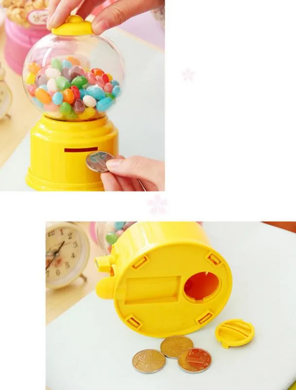 Set Of 3 Mini Gumball Machines - 6.5" Desktop Candy Dispenser & Coin Bank, Vintage Decor For Kids & Office (Candy Not Included)