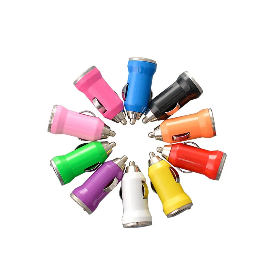 Colorful Bullet Car Charger Mini Car Charger Portable Charger Universal for iPhone For Samsung for Android Free Shipping