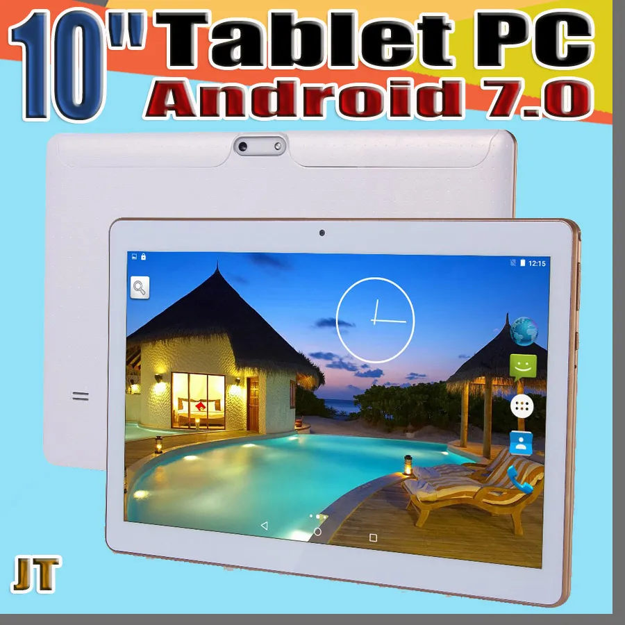 JT Hohe Qualität 10 Zoll 10 "Tablet PC MTK6580 Octa Core Android 7.0 4 GB RAM 64GB ROM PHABLE Tablet IPS-Bildschirm GPS 3G Telefon Tabletten E-9PB
