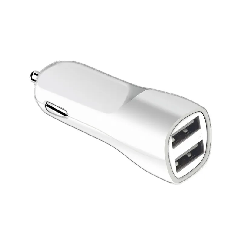 Dual USB Ports 2.1A Car Charger Chargers Power Adapter för iPhone X 11 12 13 14 15 Pro Max Samsung S20 S23 S24 Android -telefon MP3 MP4 GPS -hörlurar