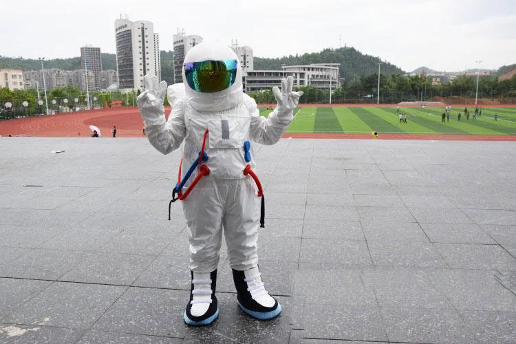 2019 Высокое качество горячей скафандр костюм талисмана Астронавт костюм талисмана с рюкзаком с логотипом перчатки, обувь, бесплатная доставка взрослый размер