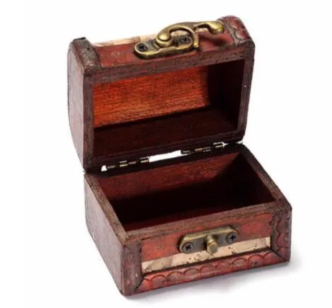 2017 Lock Jewelry Treasure Case Handmade Wooden Storage Boxes Bins