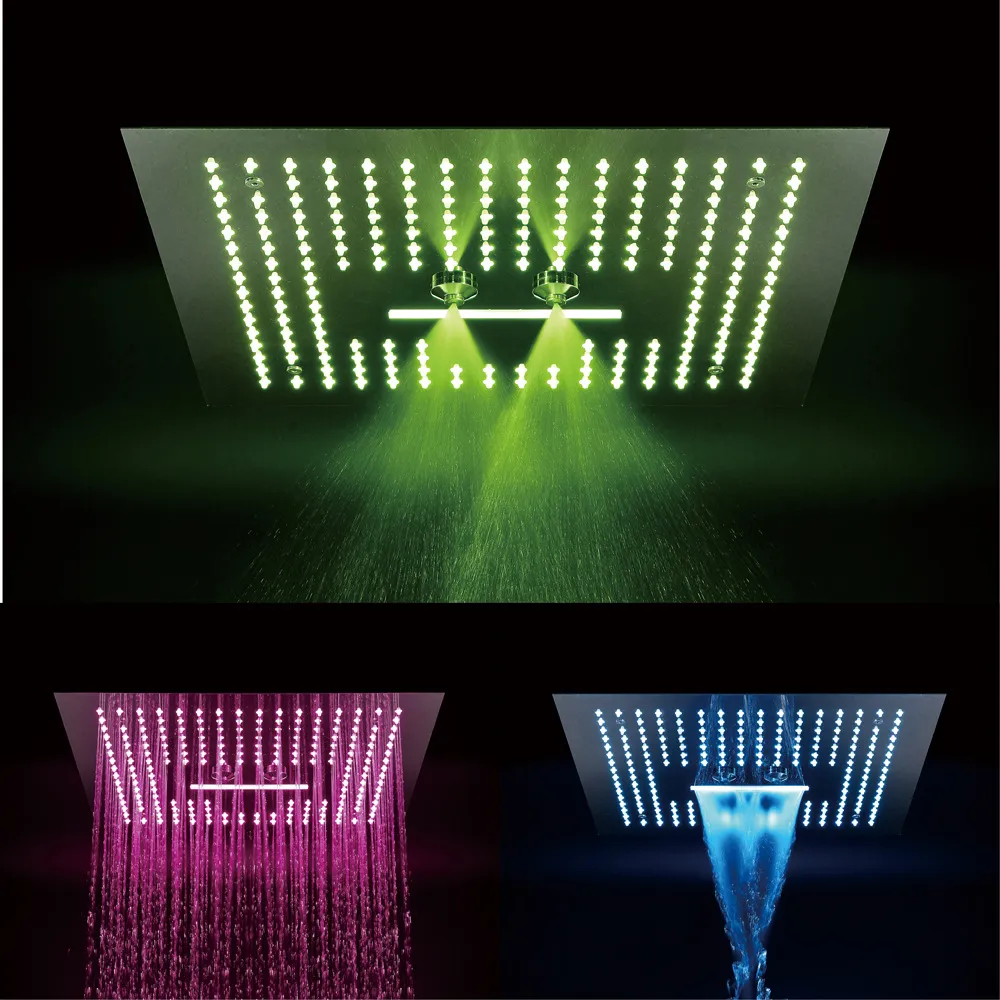 LED Multifonctionnel Lumières Salle De Bains Robinet De Douche Mélangeur Froid Ensemble Vanne Mélangeuse Atomisation Pluie Tête Fonctions