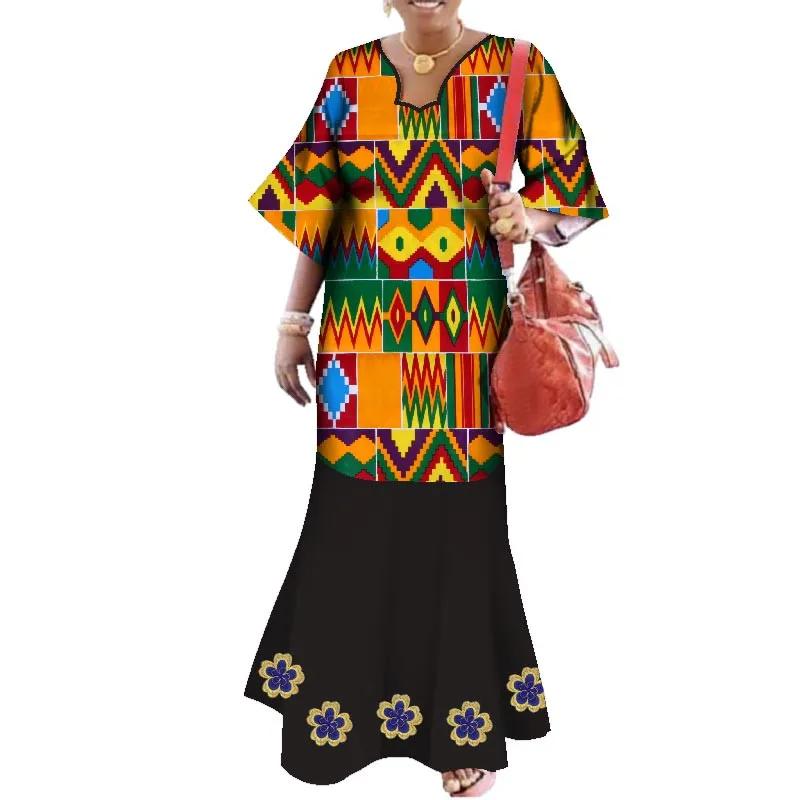 Robes africaines en gros pour femmes Dashiki Ropa Afrique Robe africaine traditionnelle longues robes imprimées africaines WY3149
