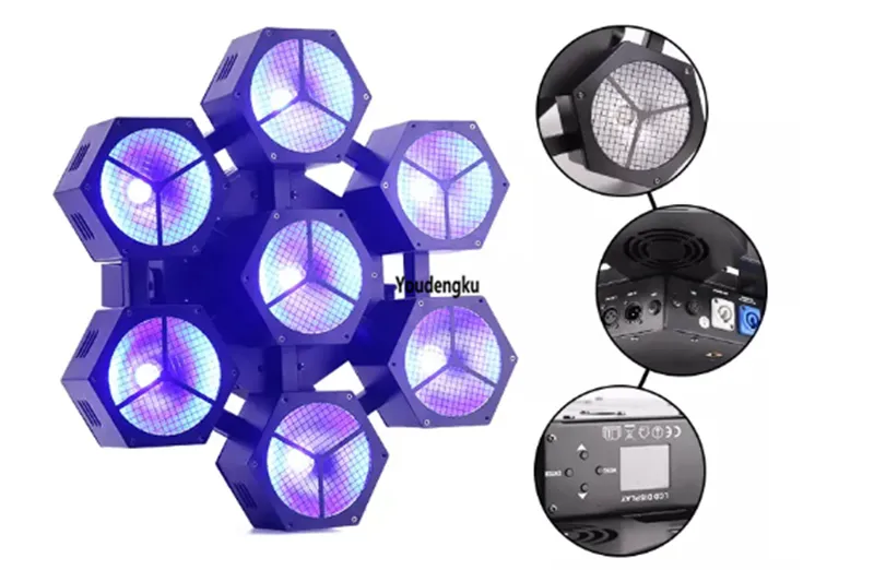 2 шт. DJ Party Light 7x40W LED RGBW DMX COB Blinder Stage Light RGBW светодиодный стробоскоп диско стиральный свет