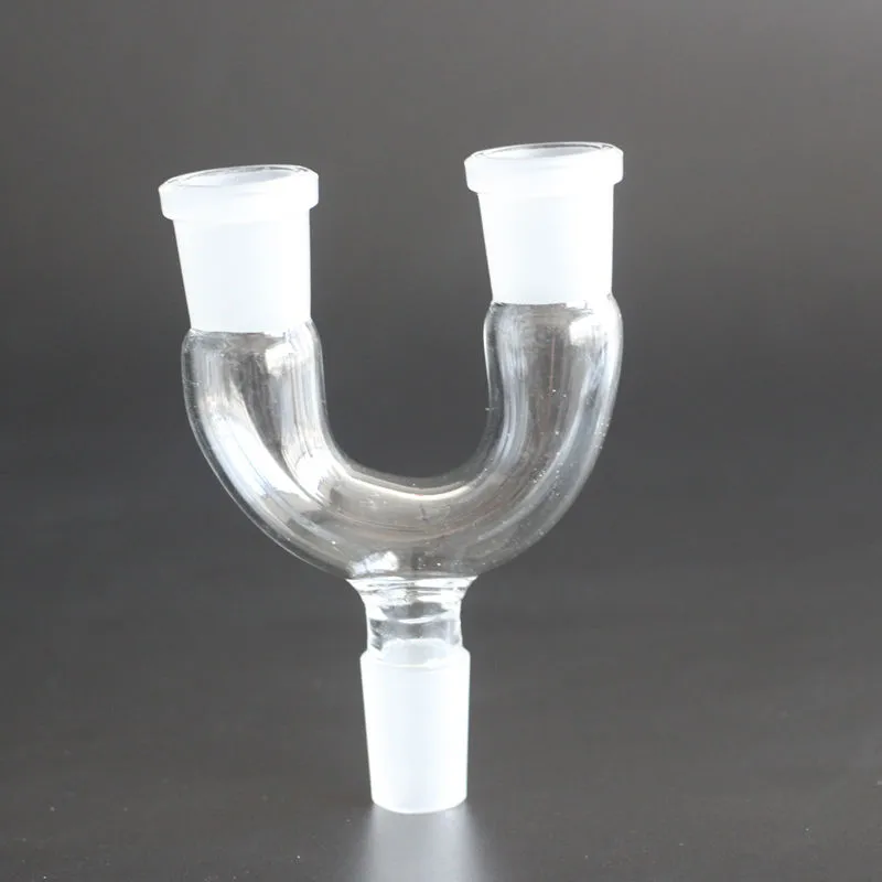 14 mm 18 mm macho hembra en forma de U cachimbas desplegable adaptador doble para tubos de agua Bong de vidrio