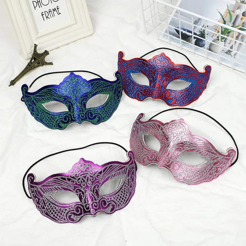 Maskerade Masken-Set Für Paare, Venedig-Stil – Lila, Mit Strass, Für Karneval & Halloween