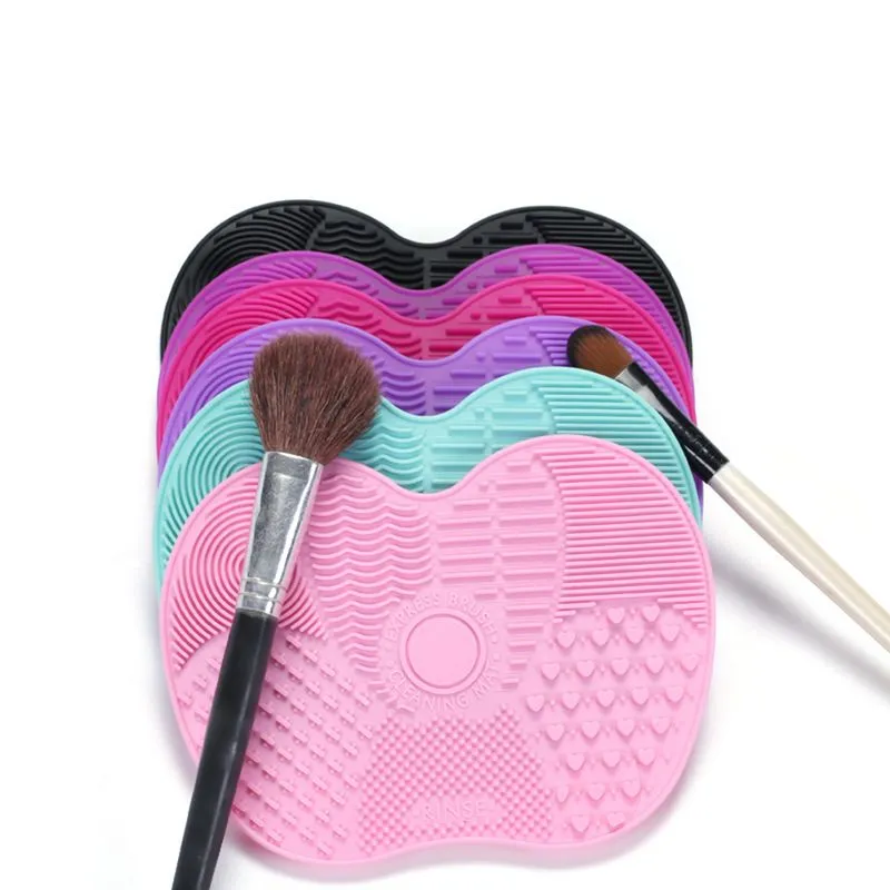 Silikon Sminkborste Rengöring Pad Make Up Tvättborste Gel Rengöringsmatta Handverktyg Foundation Makeup Brush Scrubber Board 100 st/lot DHL