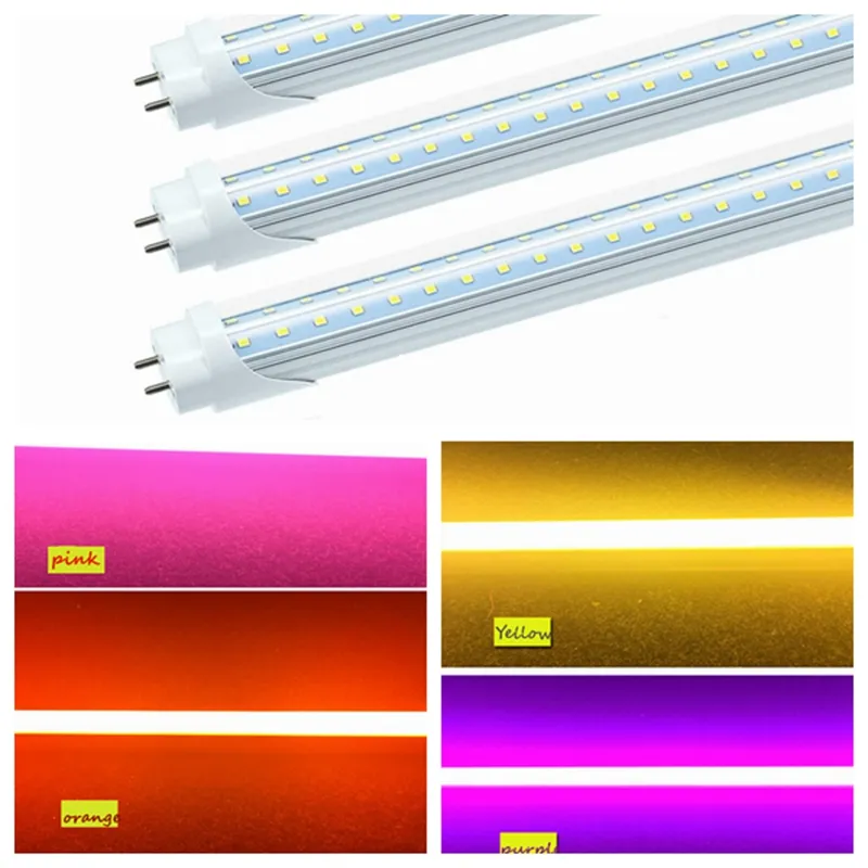 T8 48 "Calowy Kolor LED Światła 4FT G13 V Kształt LED Rury Czerwony Niebieski Zielony Żółty Pomarańczowy Różowy Purpurowy Kolorowy Fluorescencyjny Lampa Wymiana