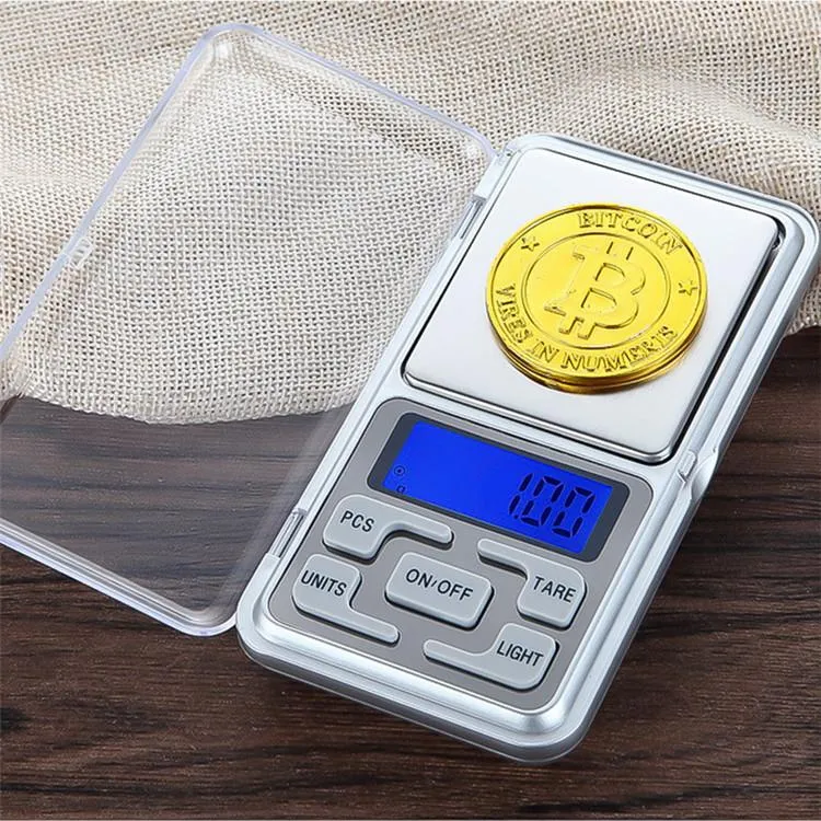 Mini balanza electrónica de bolsillo 100 g 200 g 0,01 g 500 g 0,1 g Joyería Balanza de diamante Escala de moneda Gramo de grano Pantalla LCD con paquete al por menor