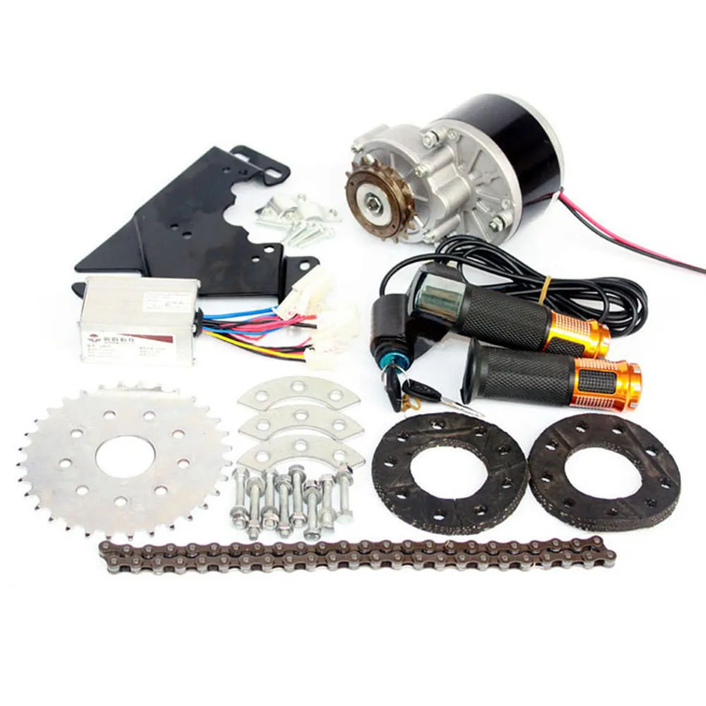 24V/36V 350W Kit de Conversion de moteur à courant continu pour vélo à entraînement gauche électrique MY1016 Kit Ebike à plusieurs vitesses Variable pour Scooter de rasoir