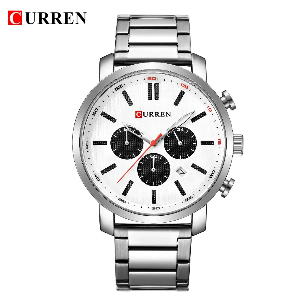 Topp märke lyxiga herrklockor Datumklocka Male Sports Timing Klockor Curren Mens Quartz Casual Wristwatch Relogio Masculino287o