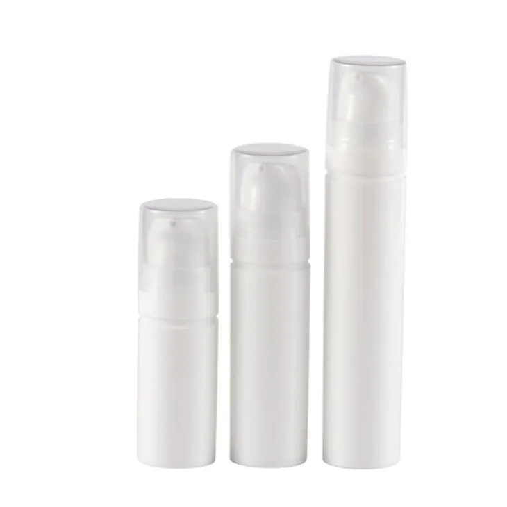15ml 30ml 50ml vit tom plastschampo kosmetisk provbehållare emulsion lotion luftfri pumpflaskor 100st / lot lx2361