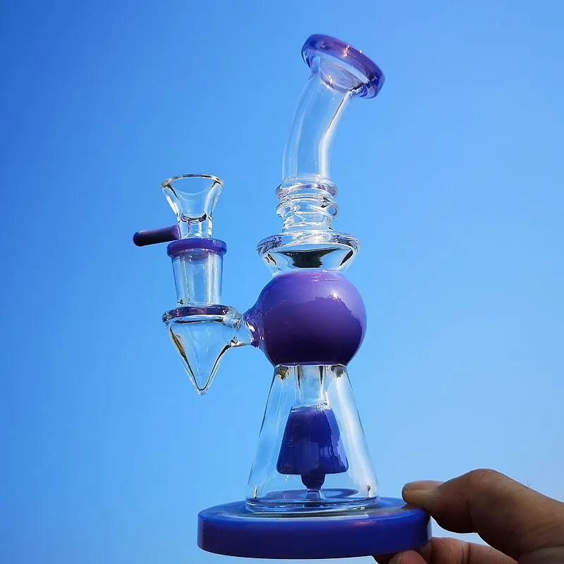 Small Heady Glass Bong Rechte Percolator DAB Oil Rig Mini Rigs Kleurrijke Waterpijp Watergaten met Glazen Kom XL275