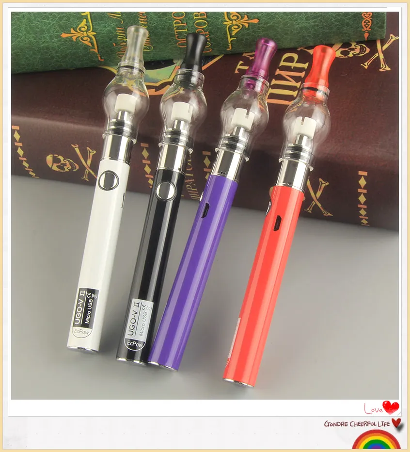 1Pcs Dab Pen Droge Kruid Vaporizer Glazen Bol Wax Olie Vape Pennen eVod 510 Batterij UGO-V II USB passthrough Vapes Kruiden Vaporizers Starter Kits