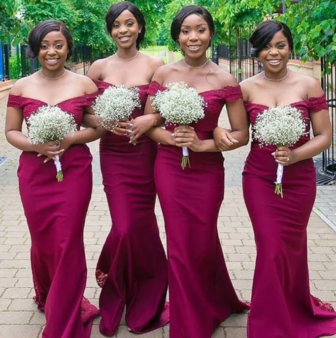 Burgundy outlet gown bridesmaid