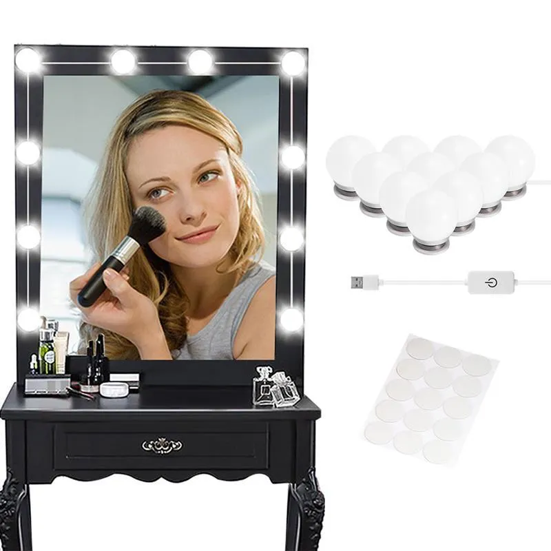 Lampe De Maquillage LED USB 12V, Kit De 10 Ampoules Pour Coiffeuse