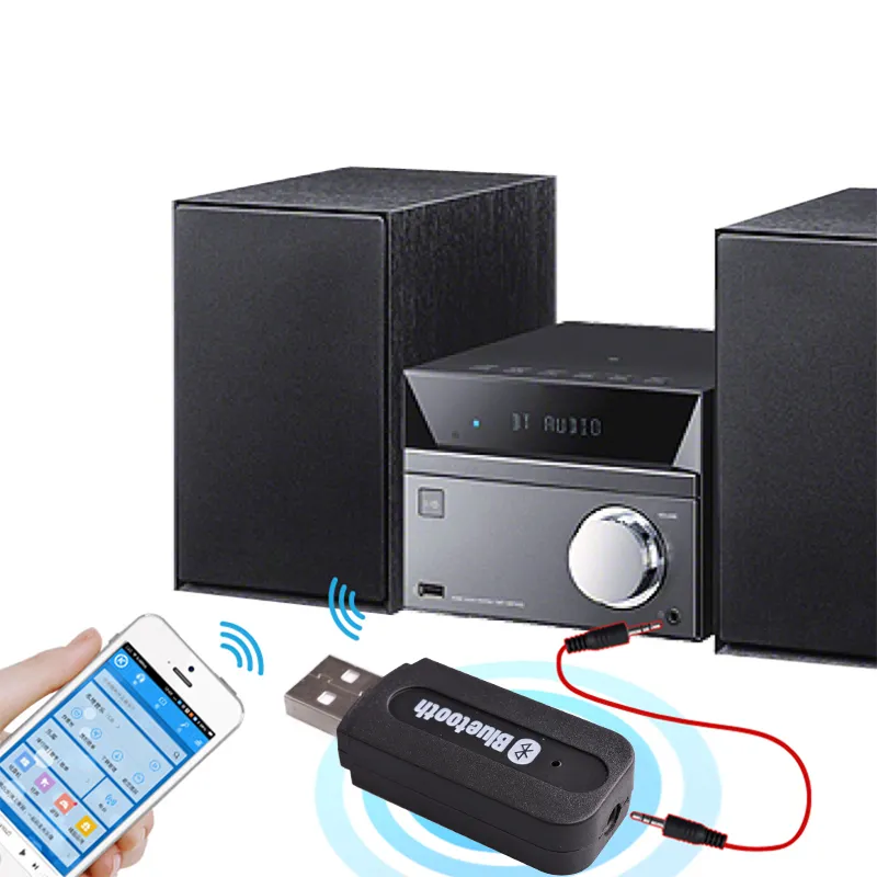 USB Wireless Bluetooth Music Audio Receiver Dongle Adapter 3.5mm Jack Audio Cable för Aux Car för iPhone Speaker MP3