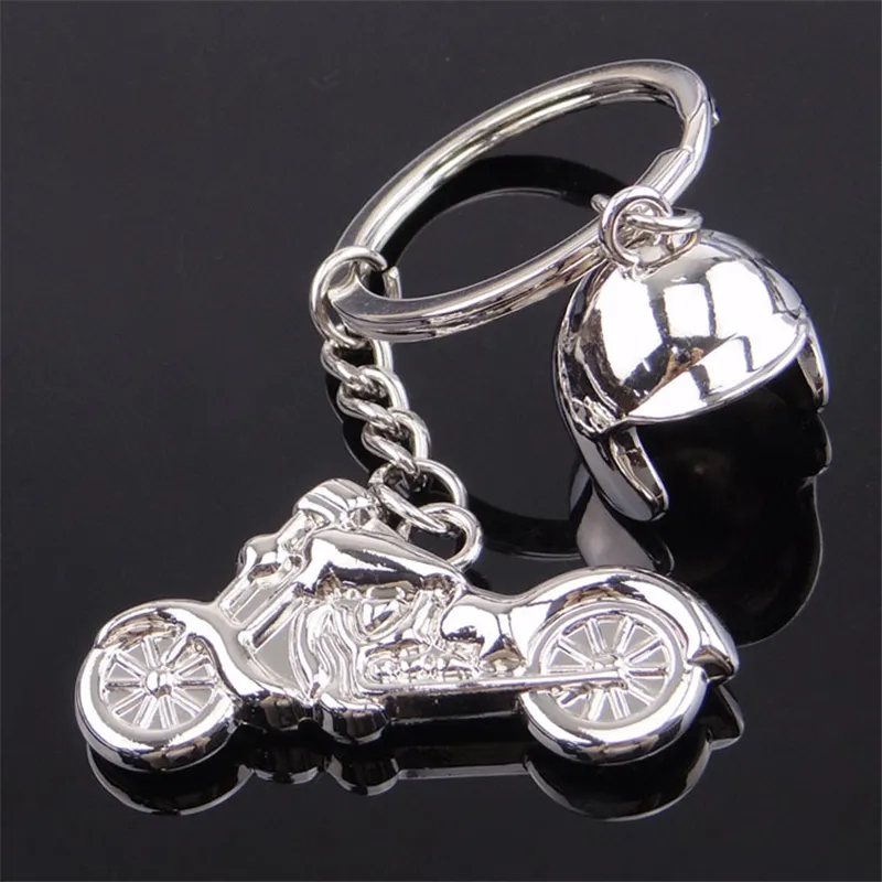 3D Metall Modell Motorrad Helm Schlüsselanhänger Charm Auto  Schlüsselanhänger Geschenk, Silber