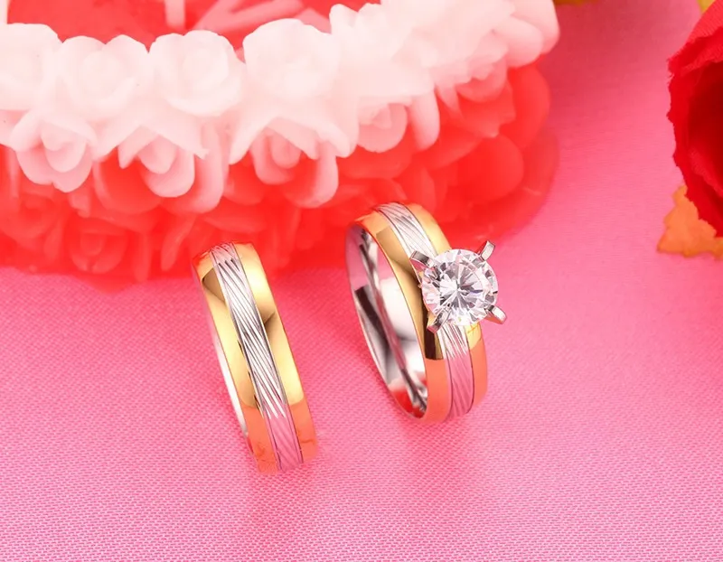 Ses Sonneries De Couples Set Titanium Steel Wedding Engagement Rings For Lovers Du 2 09 DHgate