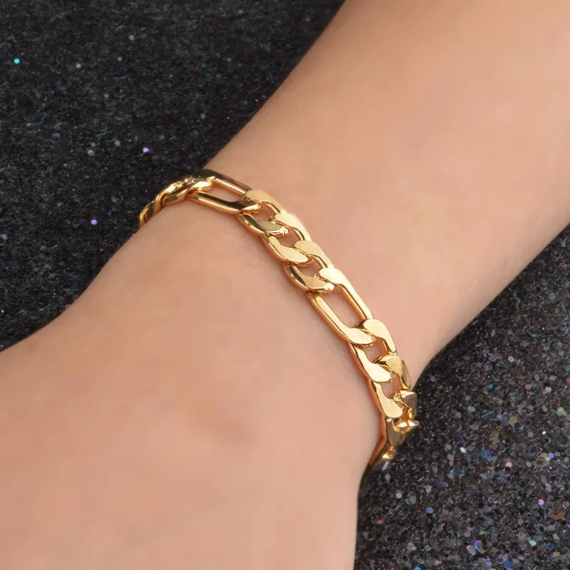 Chic 18K Gold Plated Gold Figaro Bracelet Mens With Electroplated Figaro  Design 8MM From Huierjew, $1.82 | DHgate.Com