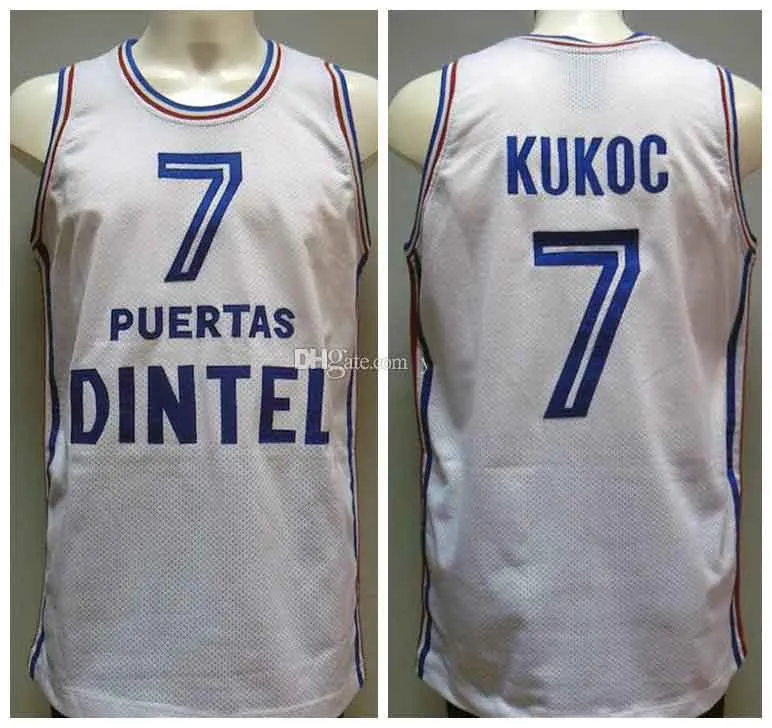 Puertas Dintel Team Yougoslavie Yougoslavie Toni Kukoc #7 Maillot de basket-ball rétro pour hommes Cousu Numéro personnalisé Nom Maillots