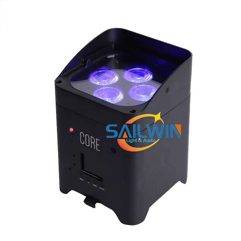 APP MÓVEL 4x18W 6in1 RGBAW UV bateria UPLIGHT sem fio alimentado levou luz par