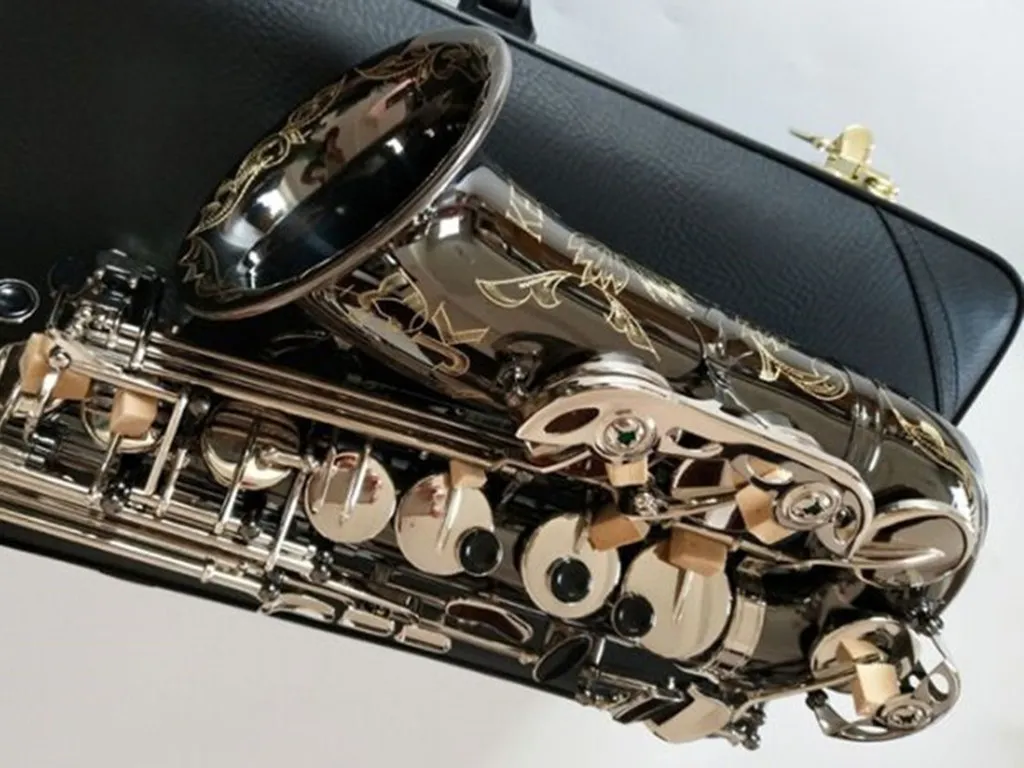 New Alto Saxophone Copy Germany JK SX90R Keilwerth Black Nickel Silver Alloy Alto Sax Brass Professional Musical Instrument With Hard Case