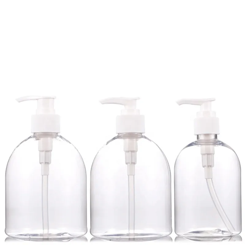 Factory Sale 300ml 500ml Plastic PET Alcohol disinfectant Hand Sanitizer Detergent Pump Bottles Empty PET Bottles For Hotel Home Use