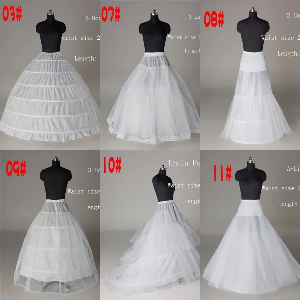 2022 Net Petticoat Ball Gown Weddings Dress Mermaid A Line Crinoline Prom Aftonklänning Petticoats 6 Style Bröllop Bröllop Tillbehör