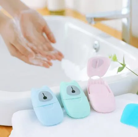 Portable Washing Hand Wipes Bath Travel Scented Slice Sheets Foaming Box Paper Soap Wholesale Drop Shipping Colorful GB889