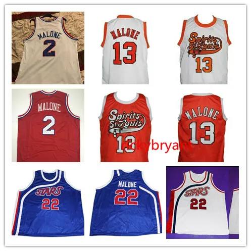 College Basketball Spirit of St Louis Jersey 13 MOJŻESZ 2 MALONE koszulki wykonane na zamówienie szyte retro Jersey haft dowolny numer nazwy biały rozmiar S-5XL