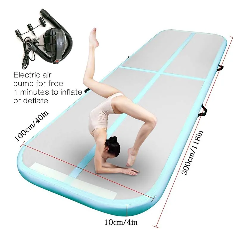 O Envio gratuito de Bomba Inflável Tumble Track Ginástica Preço Baixo Inflável Air Track Mat Uso Doméstico 3 * 1 * 0.1 m Ponto de Gota Ar Tumbling Mat