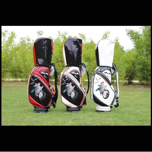 The embroidery BAT golf cart bag CAR golf club bag light pu leather unisex golf ball bag sports environmental protection