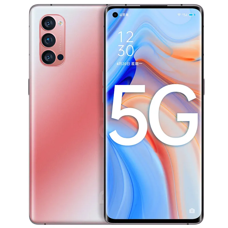 オリジナルのOppo Reno 4 Pro 5G携帯電話8GB RAM 128GB ROM Snapdragon 765G Octa Core Android 6.5 "48mpフェイスID指紋スマート携帯電話