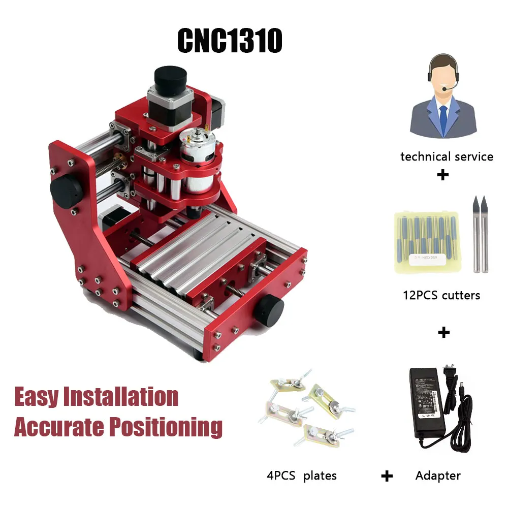 Máquina de Gravura CNC CNC1310 110VAC-240AC Para Plásticos / Madeira / Acrílico / PVC / PCB Mini Máquina de Gravura do CNC processamento De Madeira
