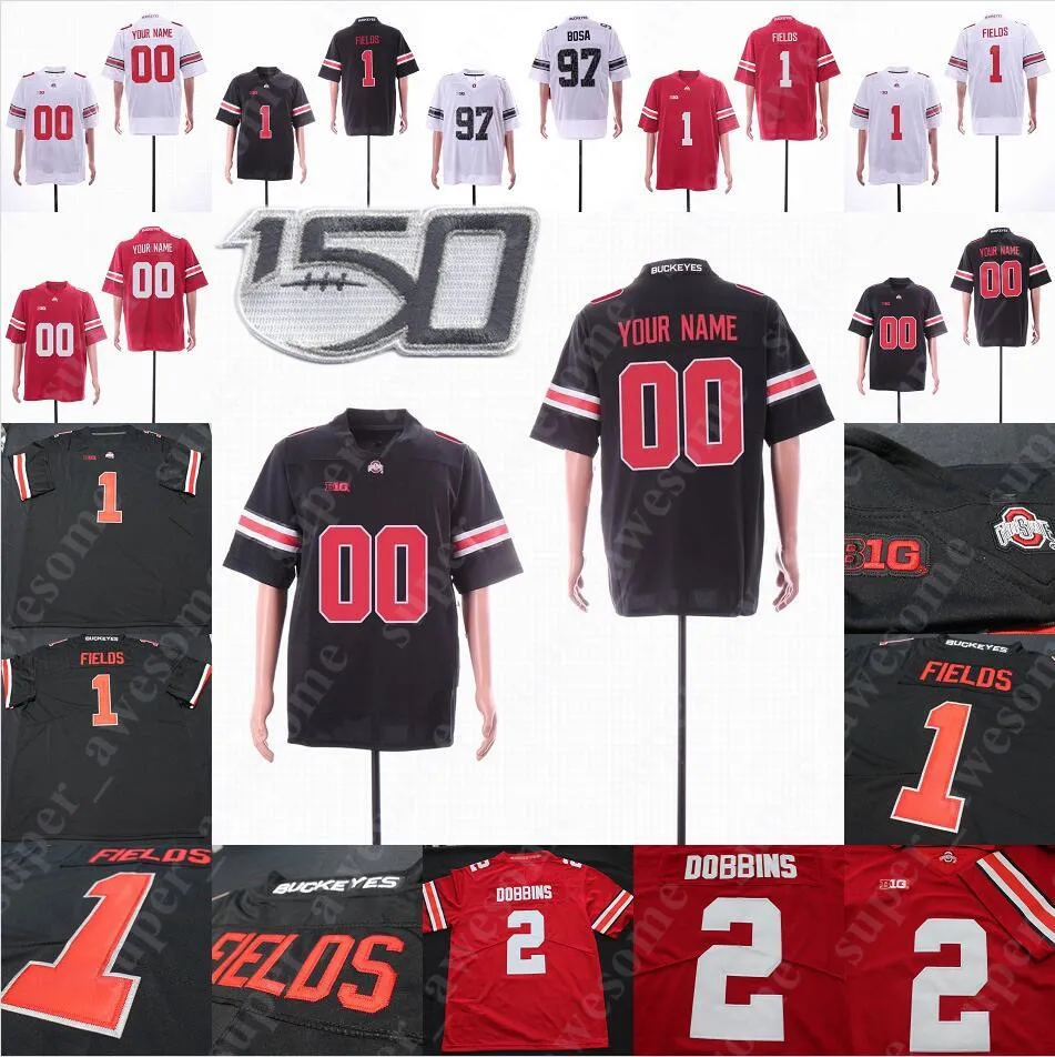 Maillot de football Ohio State Buckeyes Jeff Heuerman 81 Nick Vannett 97 Joey Bosa 97 Nick Bosa 2 Marshon Lattimore Ryan Shazier Eddie George