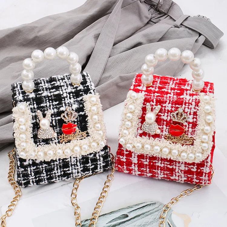 2020 Baby HandBags Newest Kids Handbags Fashion Girls Mini Princess Coin Purses Girl Pearl Handbags Casual Travel Chain shoulder Bags Gifts