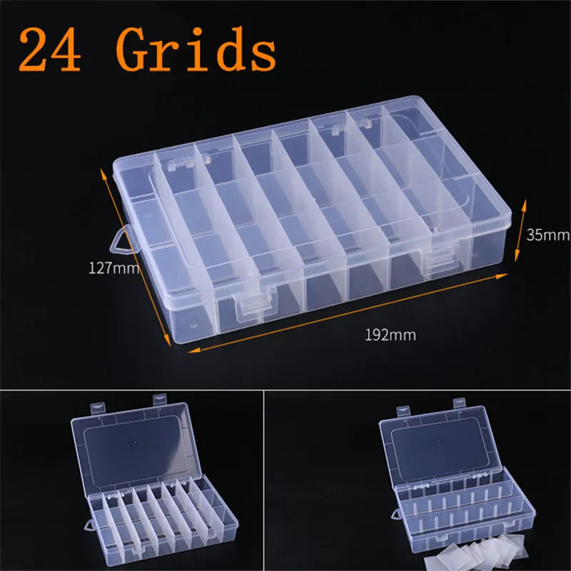 Plastic Storage Jewelry Box Compartment Adjustable Container For