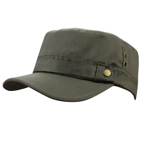 Mens Heren Zomer 100% Katoen Buitensporten Running Cadet Flat Top Twill Corps Peaked Military Army Travel Baseball Cap Hat Caps Hoeden