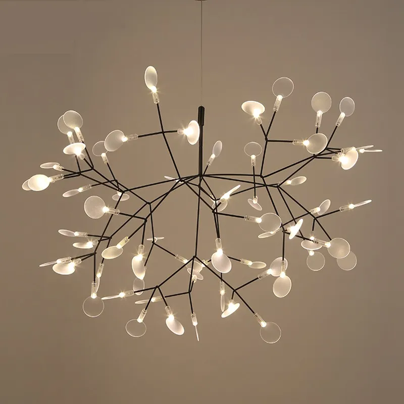 Moderne Heracleum arbre feuille Suspension lampe à LED lampes suspendues salon Art Bar fer Restaurant éclairage à la maison AL12