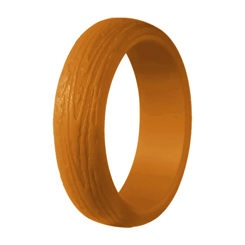 10pack tree bark grain silicone rings rubber Wedding bands for Women size 4102015865