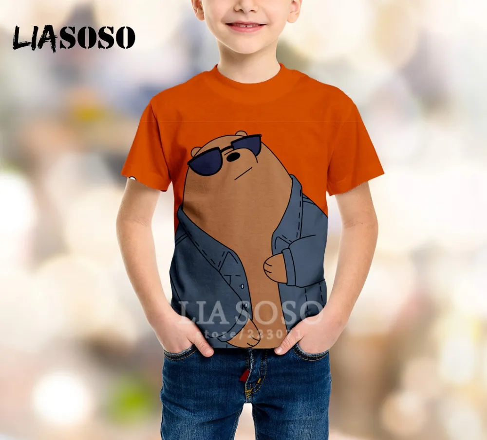 LIASOSO Yeni Çocuk Giyim 3D Anime Biz T Shirt Çocuk Sweatshirt Boy Kız Kısa Kollu Bebek Üst Kazak B035 yazdır